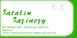 katalin kazinczy business card